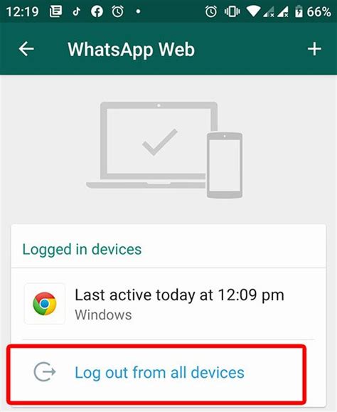 Logout WhatsApp Web