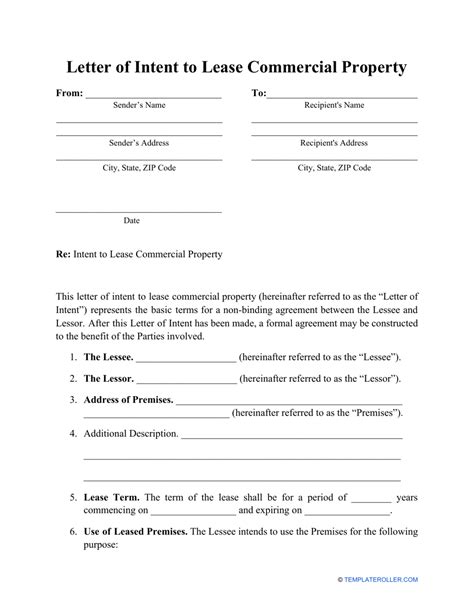 Loi Template Commercial Real Estate