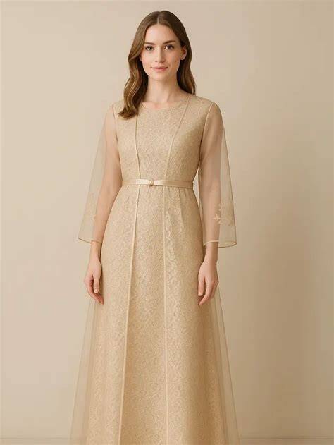 Long Dress Brokat Modern Minimalis