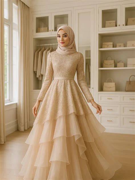 Long Dress Brokat Syari Modis