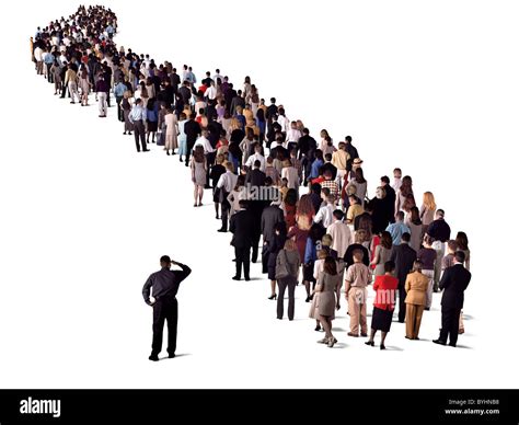 Long queue of people