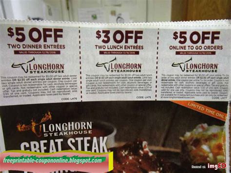 Longhorn Coupons Printable Coupons
