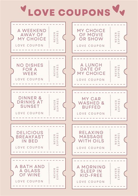 Love Coupons Template