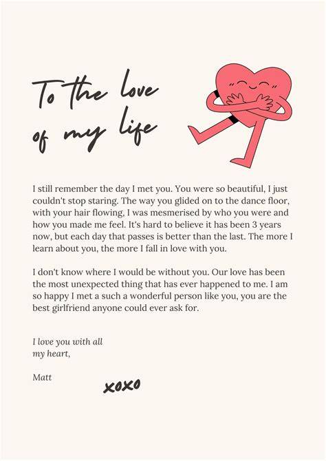 Love letter content