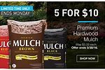 Lowe's Mulch Sale 5 for 10 for 2022