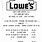 Lowe's Receipt