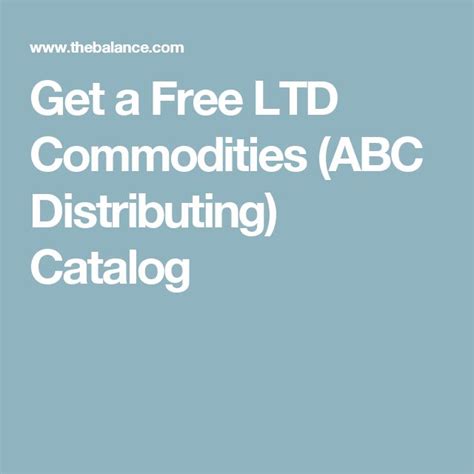 Ltd Commodities Catalog Request Form