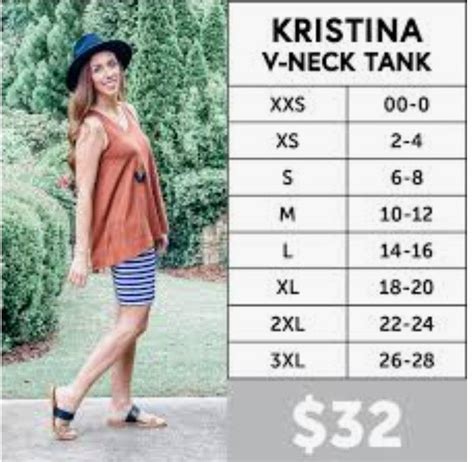 Lularoe Kristina Size Chart