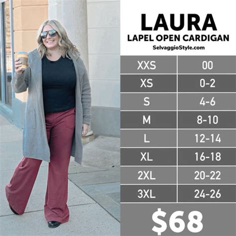 Lularoe Laura Cardigan Size Chart