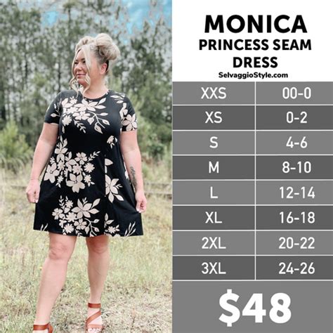 Lularoe Monica Dress Size Chart