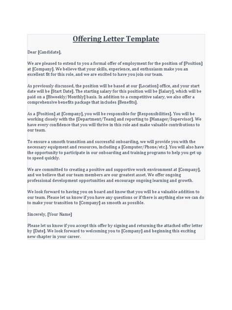 MC offering letter