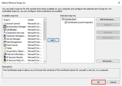 MMC Certificates Snap-in Another Computer