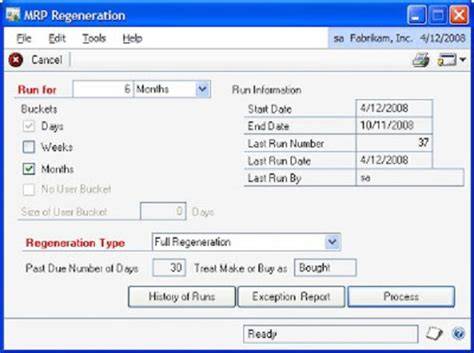 MRP Regeneration Process