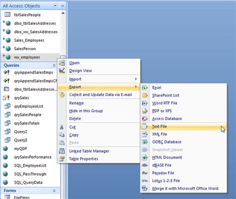 MS Access Export to CSV