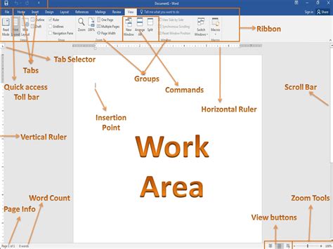 MS Word document interface
