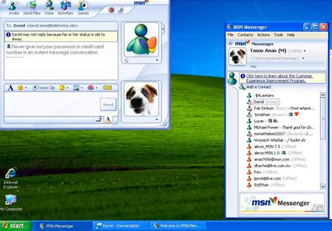 MSN Messenger interface