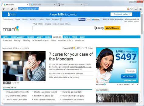 MSN old homepage
