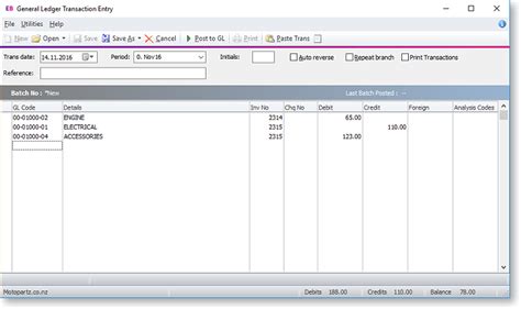General Ledger MYOB