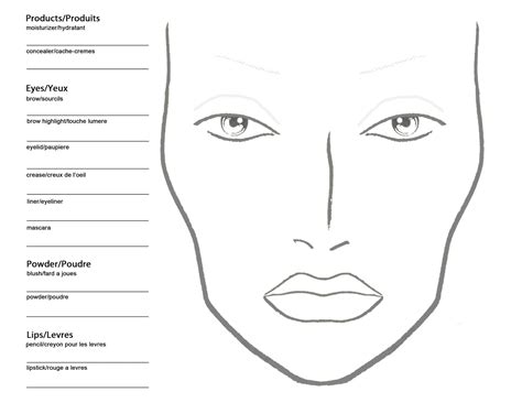 Mac Makeup Face Chart