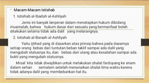 Macam-macam Istishab