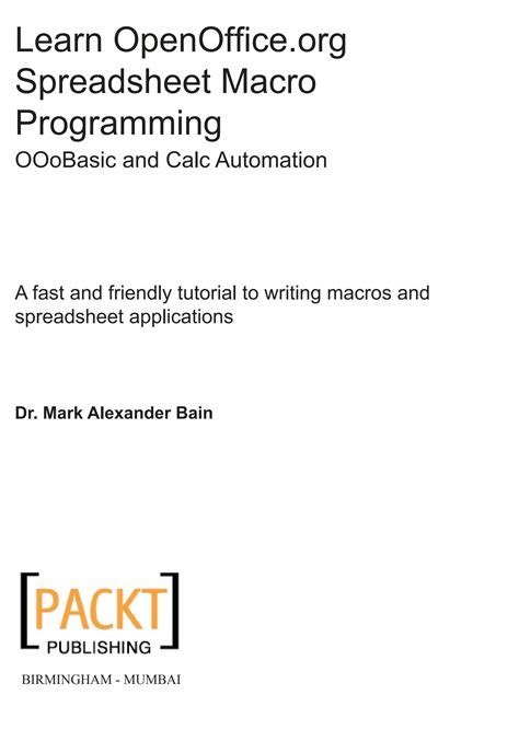 Macro Programming with OpenOffice BASIC