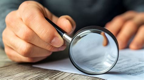 Magnifying glass over document