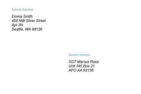 Mail Address Template