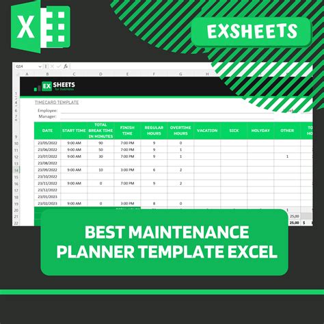 Maintenance Planner Maintenance Schedule Template Excel