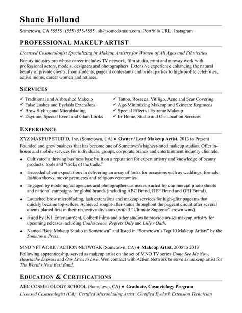 Makeup Artist Resume Template