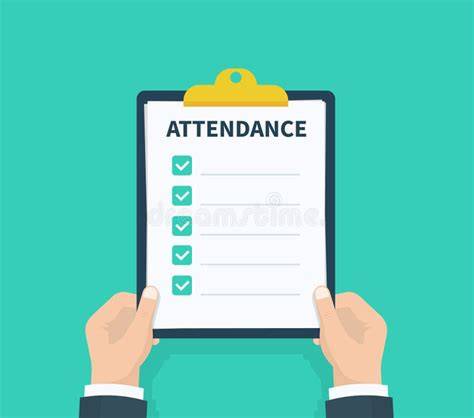 Man checking attendance list