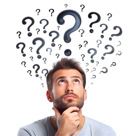 Man thinking about question mark