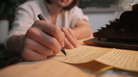 Man writing on paper