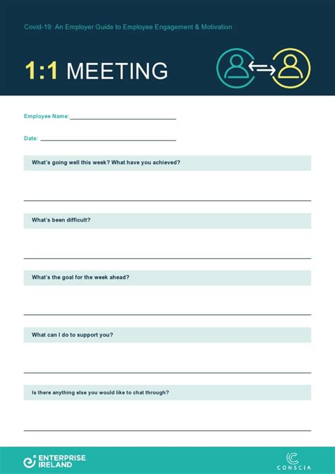 Manager Employee One On One Meeting Template Doc