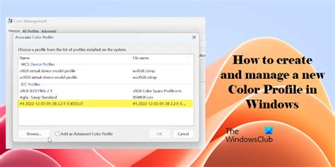 Managing Color Profiles in Windows 11/10 using Color Management Tool