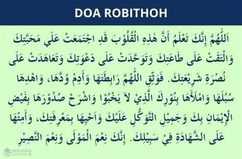 Manfaat Doa Robithoh