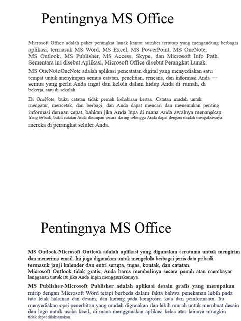 Manfaat Menggunakan MS Office