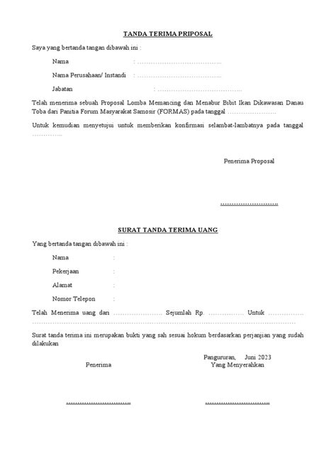 Manfaat Surat Terima Uang