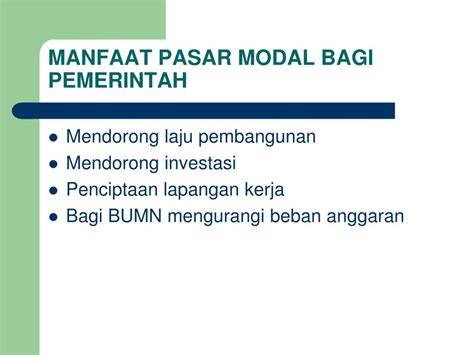 Manfaat modal pemerintah