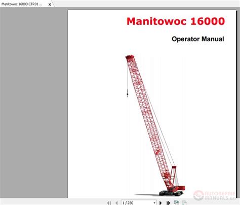 Manitowoc 16000 Load Chart