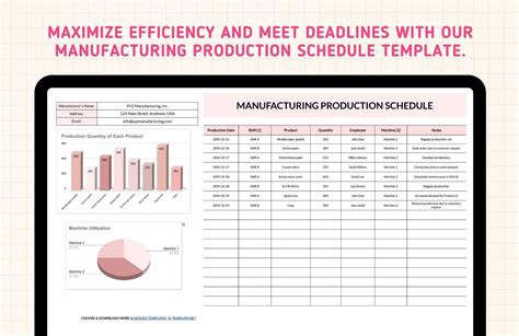 Manufacturing Schedule Template Excel
