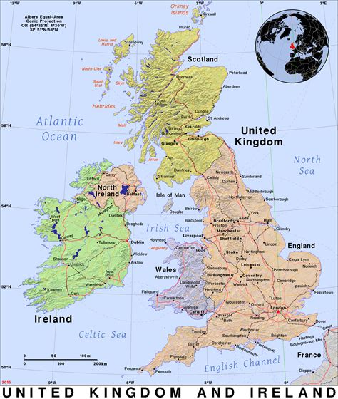 Map Of Uk And Ireland Printable