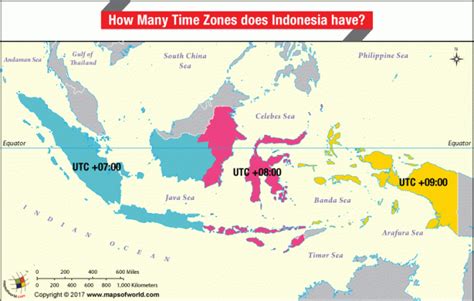 Map of Indonesia Time Zones
