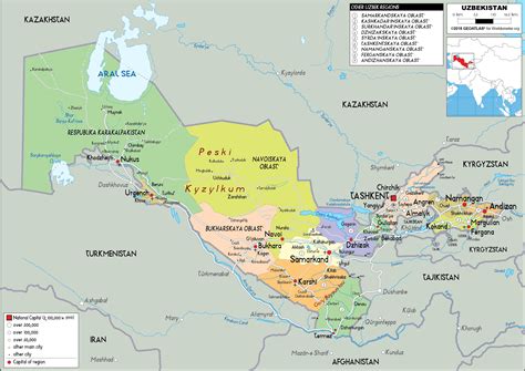 Map of Uzbekistan