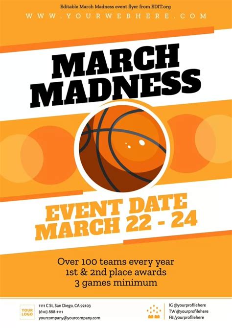 March Madness Flyer Template Free