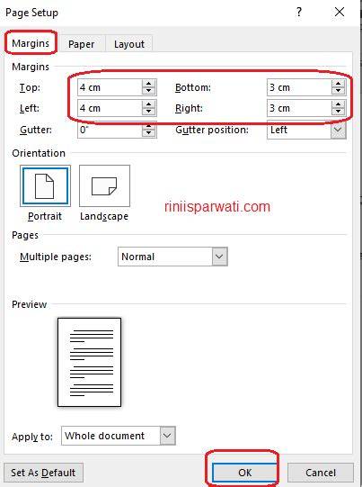 Margin Makalah