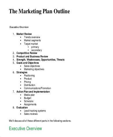 Marketing Plan Outline Template