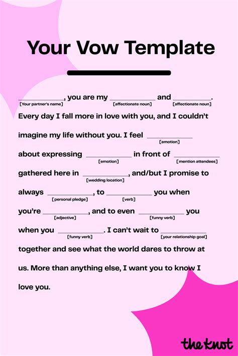 Marriage Vows Template