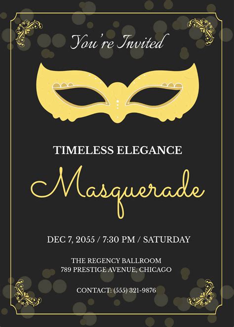 Masquerade Party Invitation Template