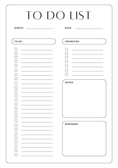 Master To Do List Template