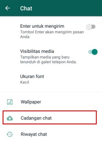 Setting Chat pada WhatsApp